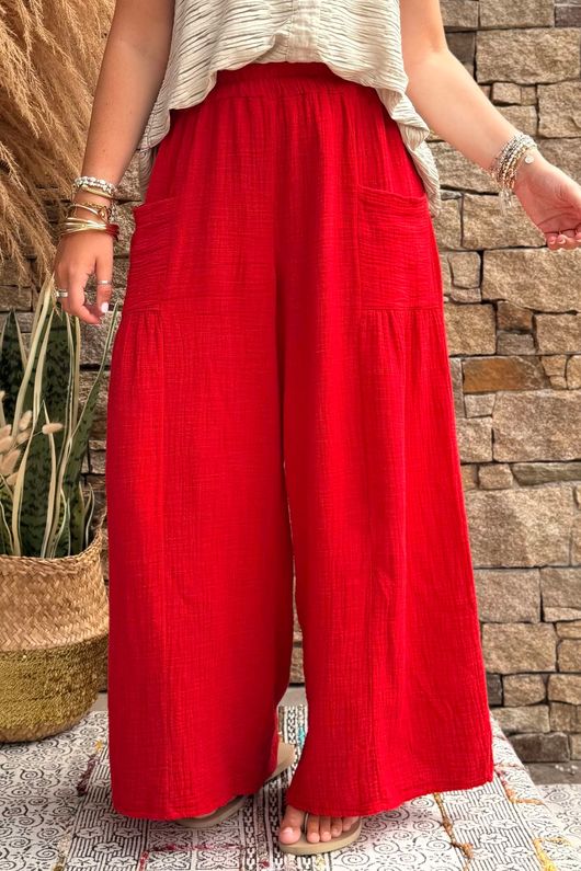 Pure Cotton Santos Quinn Culotte Pant Salsa